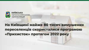 На Київщині майже 80 тисяч вимушених переселенців скористалися програмою « Прихисток » протягом 2022 року